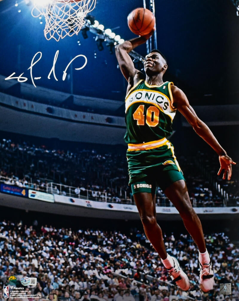 Seattle Supersonics Shawn Kemp Autographed Black Authentic