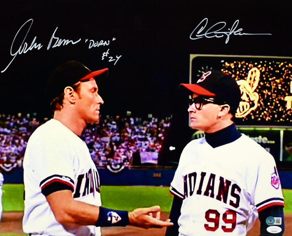 Charlie Sheen/Corbin Bernsen Autographed Major League 16x20 Photo- Beckett W / JSA *White *Dorn Image 1