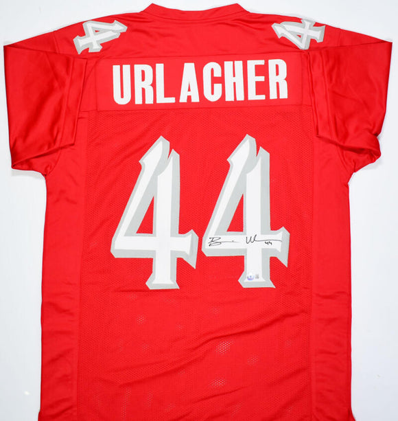 Brian Urlacher Autographed Red College Style Jersey- Beckett W Hologram *Black Image 1