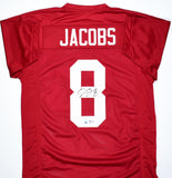 Josh Jacobs Autographed Crimson College Style Jersey- Beckett W Hologram *Black Image 1