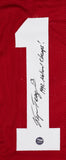 George Teague Autographed Crimson College Style Jersey w/ 92 Champs - Prova *Black Image 2