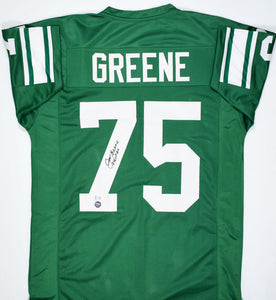 Joe Greene Autographed Green College Style Jersey w/ CHOF- Beckett W Hologram *Black Image 1
