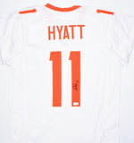 Jalin Hyatt Autographed White College Style Jersey- Beckett W Hologram *Black Image 1