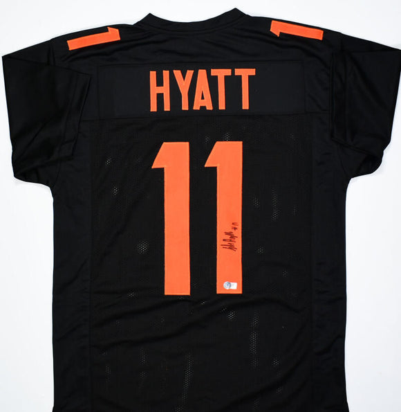 Jalin Hyatt Autographed Black College Style Jersey- Beckett W Hologram *Black Image 1