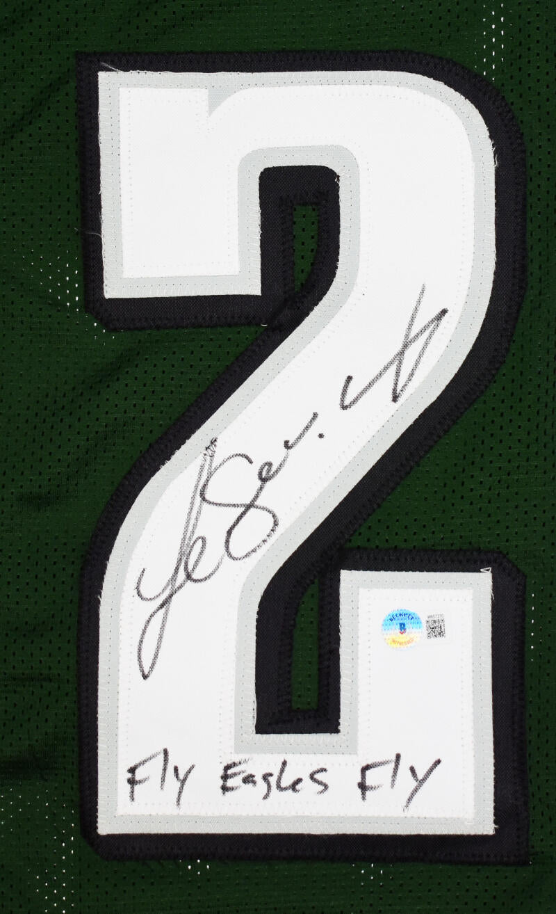 LeSean McCoy Autographed Green Pro Style Jersey w/ Fly Eagles Fly