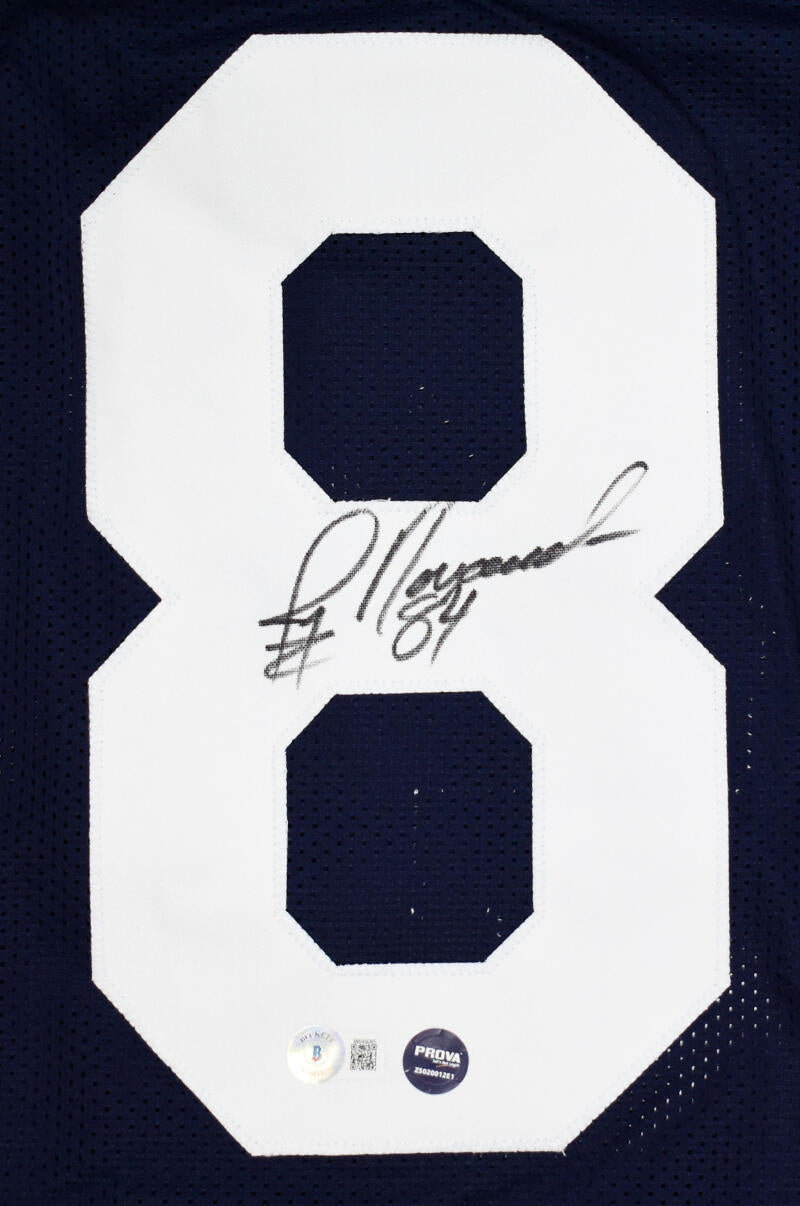 Jay Novacek Autographed Blue Stat Football Jersey with White