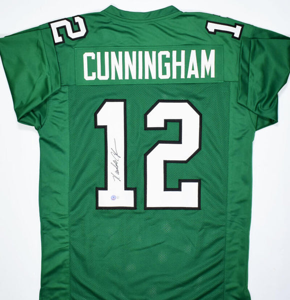 Randall Cunningham Autographed Green Pro Style Jersey - Beckett W Hologram *Black Image 1