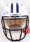 Dak Prescott Autographed Cowboys F/S Flat White Speed Authentic Helmet - Beckett W Hologram *Blue Image 4