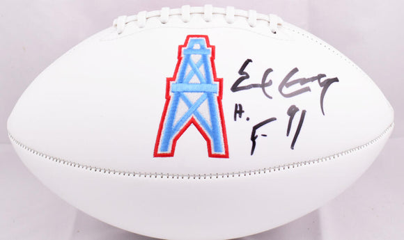 Earl Campbell Autographed Houston Oilers Logo Football w/HOF - Beckett W Hologram *Black Image 1