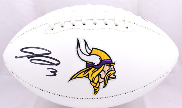 Jordan Addison Autographed Minnesota Vikings Logo Football-Beckett W Hologram *Black Image 1