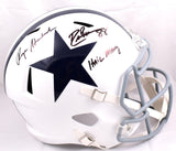 Drew Pearson Roger Staubach Autographed Dallas Cowboys F/S 60-63 Speed Helmet-Beckett W Hologram *Black Image 1