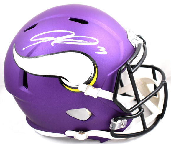 Jordan Addison Autographed Minnesota Vikings F/S Speed Helmet- Beckett W Hologram *Silver Image 1