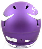 Jordan Addison Autographed Minnesota Vikings F/S Speed Helmet- Beckett W Hologram *Silver Image 3