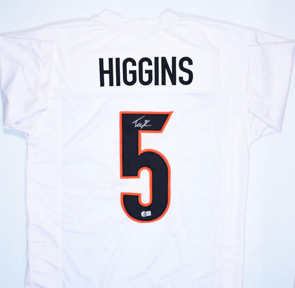 Tee Higgins Autographed Signed White Pro Style Football Jersey (JSA)