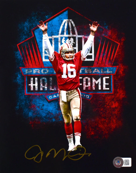 Joe Montana Signed San Francisco 49ers 8x10 Photo W/  HOF Logo- Beckett Hologram*Gold Image 1