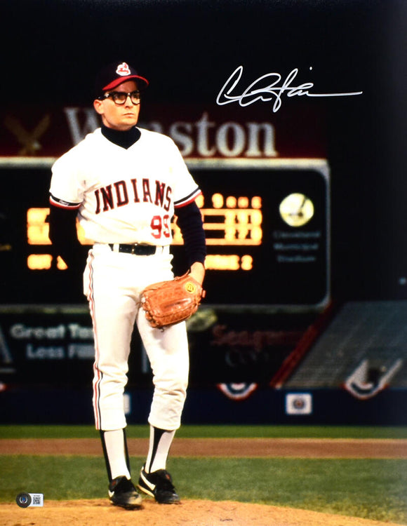 Charlie Sheen Autographed Major League 16x20 On Mound Photo - Beckett W Hologram *Silver Image 1