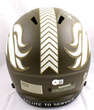 John Elway Autographed Denver Broncos F/S Salute to Service Speed Helmet-Beckett W Hologram *White Image 3