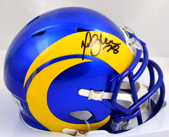 Marshall Faulk Autographed Rams Speed Mini Helmet-Beckett W