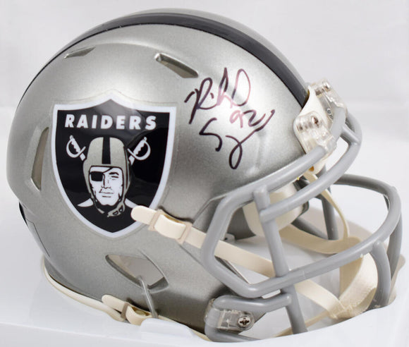Richard Seymour Autographed Raiders Flash Speed Mini Helmet- Beckett W Hologram *Black Image 1