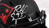 Richard Seymour Autographed Patriots Eclipse Speed Mini Helmet- Beckett W Hologram *White Image 2