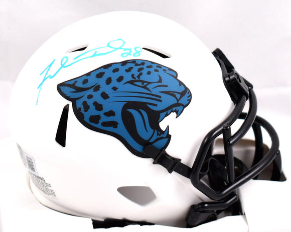 Fred Taylor Autographed Jacksonville Jaguars Lunar Speed Mini Helmet-Beckett W Hologram *Teal Image 1