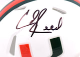 Ed Reed Autographed Miami Hurricanes Speed Mini Helmet- Beckett W Hologram *Black Image 2