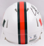 Ed Reed Autographed Miami Hurricanes Speed Mini Helmet- Beckett W Hologram *Black Image 3