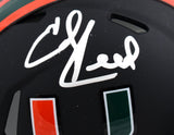 Ed Reed Autographed Miami Hurricanes Nights Speed Mini Helmet- Beckett W Hologram *Silver Image 2