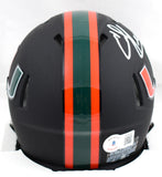 Ed Reed Autographed Miami Hurricanes Nights Speed Mini Helmet- Beckett W Hologram *Silver Image 3