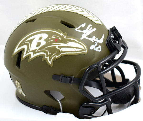 Ed Reed Autographed Signed Ravens Authentic Salute To Service Speed Mini  Helmet Beckett Witness