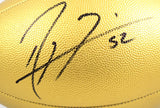 Ray Lewis Autographed Ravens NFL Duke Gold Replica Football-Beckett W Hologram *Black Image 2