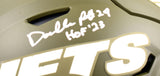 Darrelle Revis Autographed New York Jets F/S Salute to Service Speed Flex Helmet w/HOF - Beckett W Hologram *White Image 2