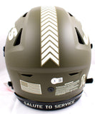 Darrelle Revis Autographed New York Jets F/S Salute to Service Speed Flex Helmet w/HOF - Beckett W Hologram *White Image 3