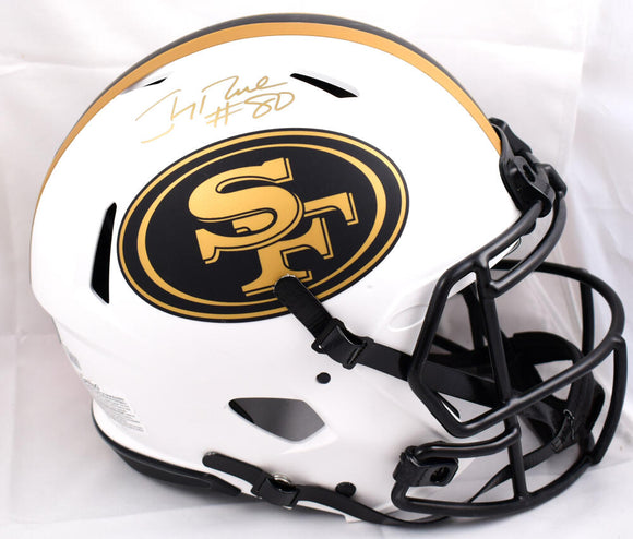 Jerry Rice Autographed San Francisco 49ers F/S Lunar Speed Authentic Helmet - Fanatics *Gold Image 1