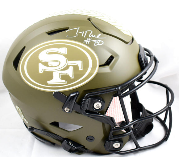 Jerry Rice Autographed San Francisco 49ers F/S Salute to Service Speed Flex Helmet- Fanatics *White Image 1
