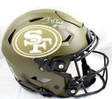 Jerry Rice Autographed San Francisco 49ers F/S Salute to Service Speed Flex Helmet- Fanatics *White Image 1