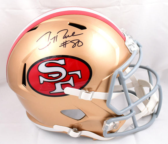 Jerry Rice Autographed San Francisco 49ers F/S 64-95 Speed Helmet - Fanatics *Black Image 1