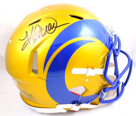 Kurt Warner Autographed Rams Flash F/S Speed Authentic Helmet-Beckett W Hologram *Black Image 1