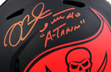 Mike Alstott Autographed Buccaneers F/S Eclipse Speed Helmet w/A-Train- Beckett W Hologram *Red Image 2