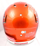 Mike Alstott Signed Buccaneers F/S Flash Speed Authentic Helmet w/ 2 Insc.- Beckett W Hologram *White Image 3