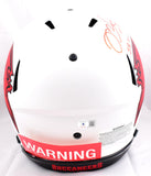 Mike Alstott Signed Buccaneers F/S Lunar Speed Authentic Helmet w/ 2 Insc.- Beckett W Hologram *Red Image 3