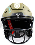 Fred Taylor Autographed Jaguars F/S Salute to Service Speed Flex Helmet- Beckett W Hologram *Teal Image 4