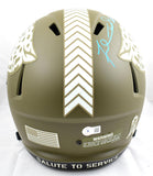 Fred Taylor Autographed Jaguars F/S Salute to Service Speed Helmet - Beckett W Hologram *Teal Image 3