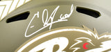 Ed Reed Autographed Baltimore Ravens F/S Salute to Service Speed Authentic Helmet - Beckett W Hologram *White Image 2