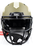 Ed Reed Autographed Baltimore Ravens F/S Salute to Service Speed Authentic Helmet - Beckett W Hologram *White Image 4
