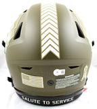Ray Lewis Autographed Ravens HOF F/S Salute to Service Speed Flex Helmet w/HOF - Beckett W Hologram *White Image 3