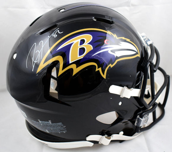 Ray Lewis Autographed Baltimore Ravens F/S Speed Authentic Helmet-Beckett W Hologram *White Image 1