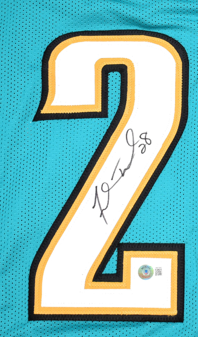 Fred Taylor Autographed Teal Pro Style STAT Jersey- Beckett W