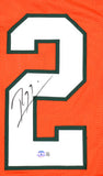 Ray Lewis Autographed Orange College Style STAT Jersey-Beckett W Hologram *Black Image 2