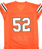 Ray Lewis Autographed Orange College Style STAT Jersey-Beckett W Hologram *Black Image 3